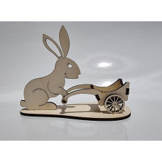 Easter bunny with wheelbarrow