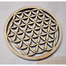 Flower of life wooden coaster